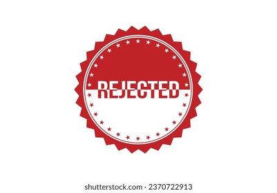 Rejected red ribbon label banner. Open available now sign or Rejected tag.