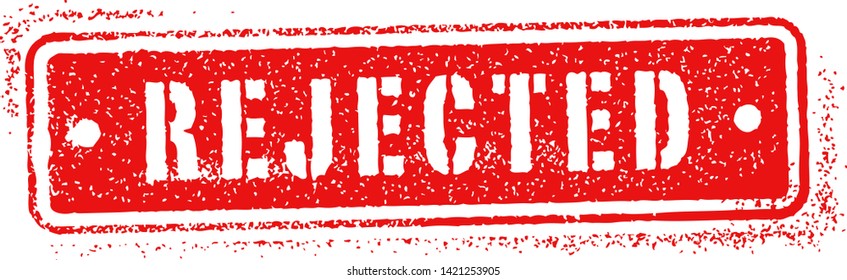 REJECTED red rounded square grunge stamp on white