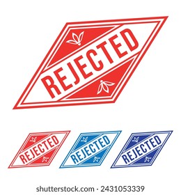Rejected, Rubber stamp Design vector, illustration