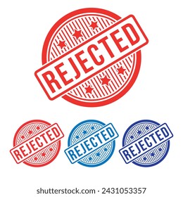 Rejected, Rubber stamp Design vector, illustration