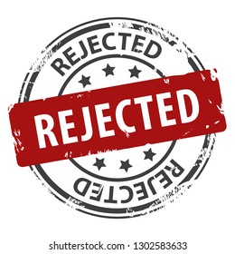 Rejected rubber stamp icon isolated on white background. Vector illustration