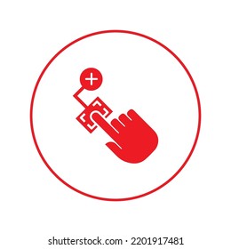 Rejected scan finger identification icon | Circle version icon |