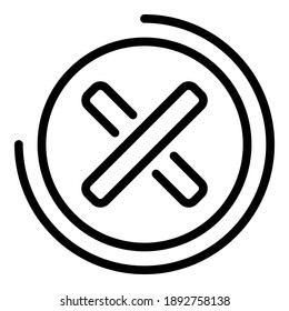 Rejected sign icon. Outline rejected sign vector icon for web design isolated on white background