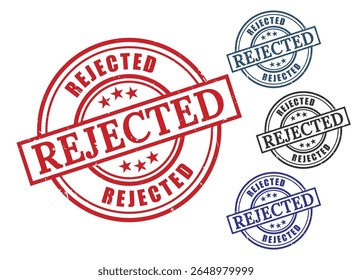Rejected Stamp Graphics Red Blue Variations