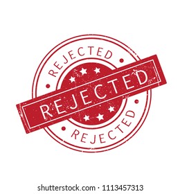 Rejected stamp isolated on white background. Trendy rejected stamp in flat style. Template for web site, app, label,ui and logo. Useful for sticker, banner,poster and placard, vector illustration, eps
