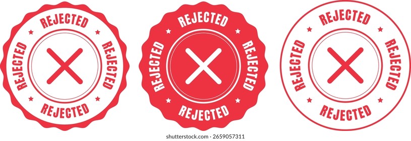 Rejected Stamp Label Design Set