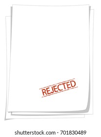 rejected stamp on blank paper