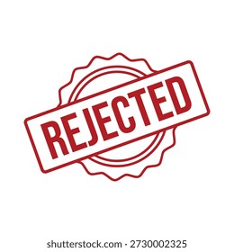 Rejected stamp on white background, red vector illustration