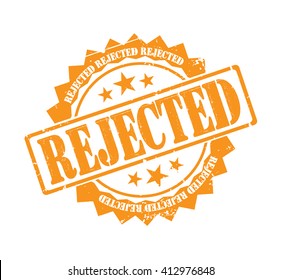 rejected stamp on a white, vector illustration