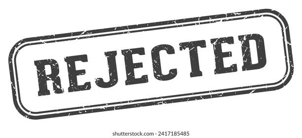 rejected stamp. rejected rectangular stamp isolated on white background