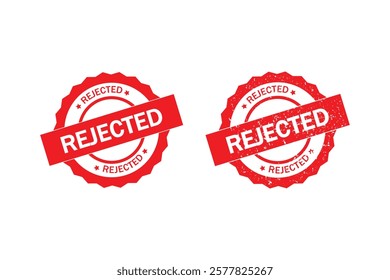 Rejected Stamp. Red Rejected Rubber Grunge Stamp Seal Vector Illustration.