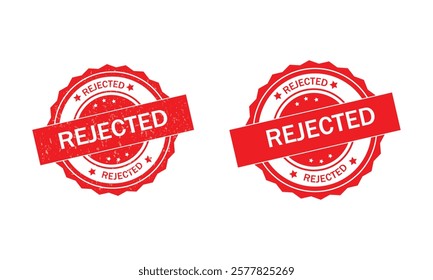 Rejected Stamp. Red Rejected Rubber Grunge Stamp Seal Vector Illustration.