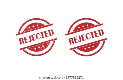 Rejected Stamp. Red Rejected Rubber Grunge Stamp Seal Vector Illustration.