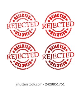 rejected stamp red set vector