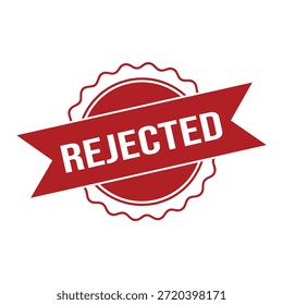 Rejected stamp seal vector graphic with red and white color scheme