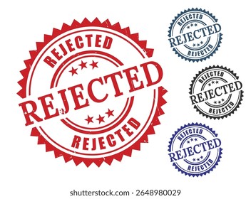 Rejected Stamp Variations in Red Blue and Black
