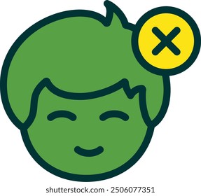 Rejected status indicator Filled Two Color Vector Icon Design