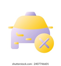 Rejected taxi order flat gradient two-color ui icon. Restricted access to transport. Online service. Simple filled pictogram. GUI, UX design for mobile application. Vector isolated RGB illustration