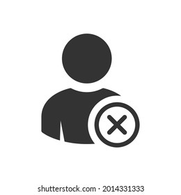 Rejected user icon. Delete contact sign design. Delete account icon. User icon with remove, ignore, remove