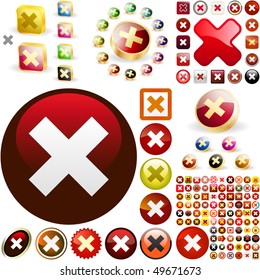 Rejected vector button set. Vector great collection.