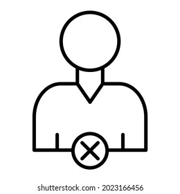 Icono De Contorno De Vector Rechazado Aislado En Fondo Blanco

