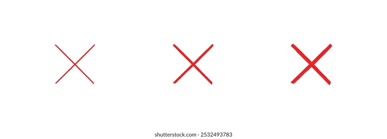 Botões de rejeição e atenção ativados. Marcas de verificação de cuidado incorretas e de exclamação. Cruz, ponto de exclamação ilustração de vetor de renderização tridimensional. Ícone de marca de cruz. Marca de cruz preta vermelha.