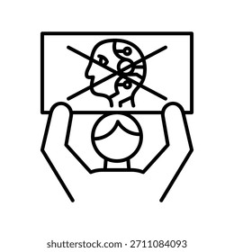 Ablehnung des autonomen KI-Symbols. Protest gegen das Verbot künstlicher Intelligenz oder spezifischer Robotersysteme. Die öffentliche Meinung und der gesetzgeberische Schub gegen die Technologie.