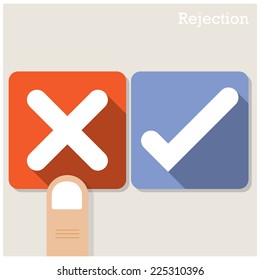 Rejection concept. Vector illustration