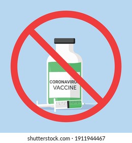  rejection of the coronavirus vaccine flat icon