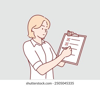 Rejection of document and file. Hand drawn style vector design illustrations.