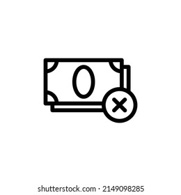 Icono de rechazo. Diseño De Estilo De Arte De Línea Aislado En Fondo Blanco