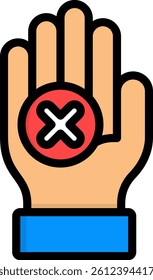 Rejection Icon Lineal Color Vector Illustration