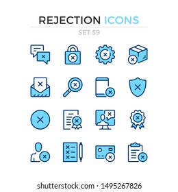Rejection icons. Vector line icons set. Premium quality. Simple thin line design. Modern outline symbols collection, pictograms.