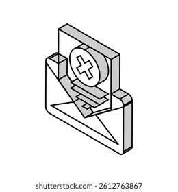 rejection letter isometric icon vector. rejection letter sign. isolated symbol illustration