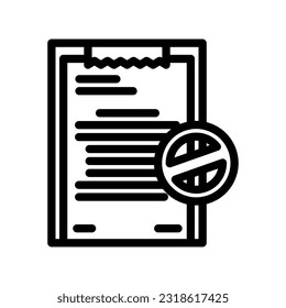 rejection letter line icon vector. rejection letter sign. isolated contour symbol black illustration