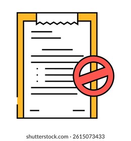 rejection letter line icon vector. rejection letter sign. isolated symbol illustration