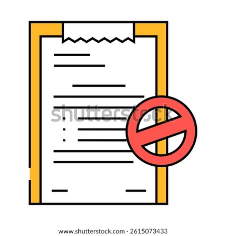 rejection letter line icon vector. rejection letter sign. isolated symbol illustration