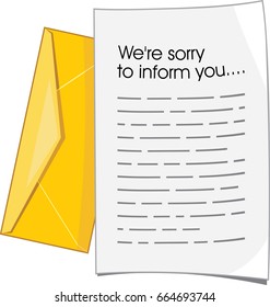 Rejection letter. Vector