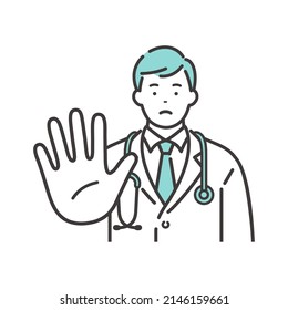 Rejection pose of a young male doctor.