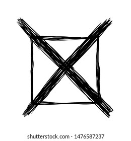 Rejection symbol grunge hand drawn vector illustration