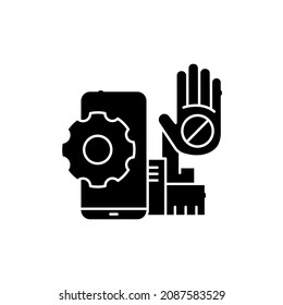 Rejection of technology сolor line icon. Life for yourself. Abandonment of other people's goals. Pictogram for web page, mobile app, promo. UI UX GUI design element. Editable stroke.