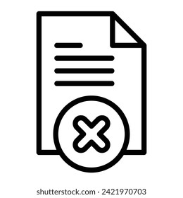 Diseño de iconos de línea del vector de rechazo