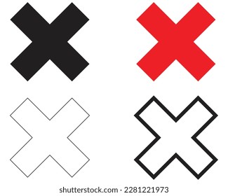 Rejection x mark sign collection denied