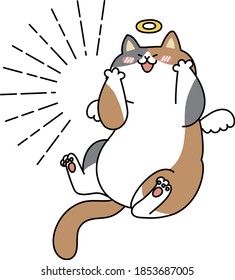 Rejoice angel cat vector