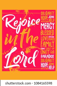 Rejoice Christian Quote Distress Poster Colorful Gospel Faith