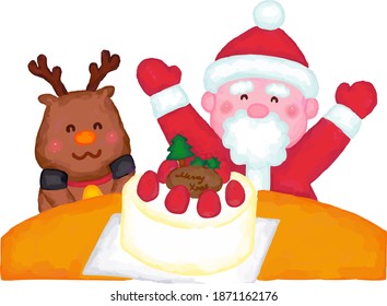 Rejoice in Santa and reindeer cake