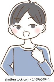 Rejoicing boy elementary school student illustration