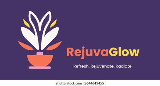 Rejuva Glow Logo with purple and yellow colors