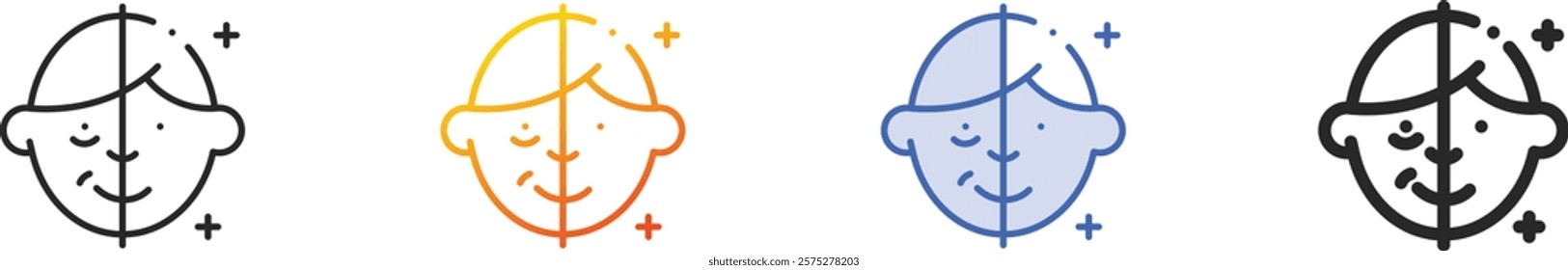 rejuvenate icon.Thin Linear, Gradient, Blue Stroke and bold Style Design Isolated On White Background