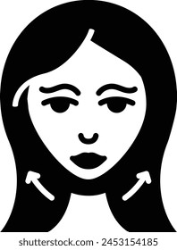 rejuvenating the face concept, Sagging skin or facelift treatment vector icon design, Cosmetology or Cosmetologist Symbol, esthetician or beautician Sign, Beauty treatment stock illustration
